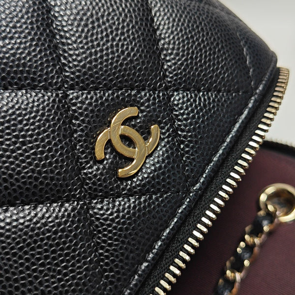 VANITY CASE Mini Quilted Grained Calfskin Black