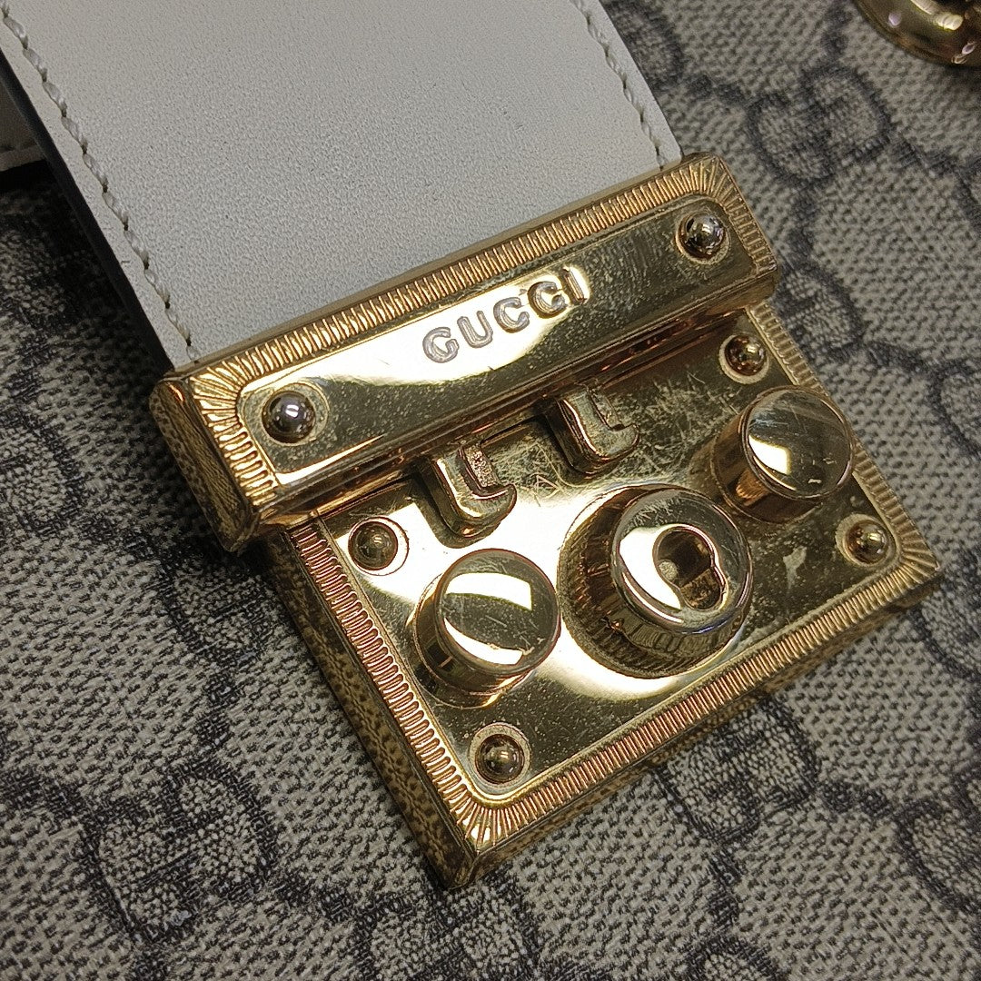 Padlock Small Monogram Coated Canvas Beige