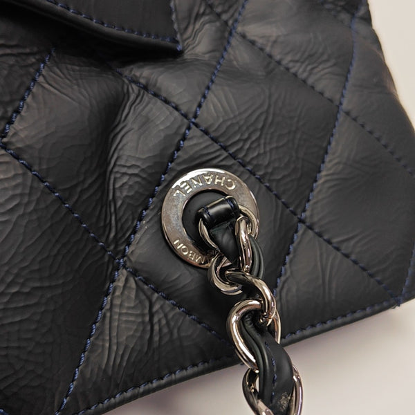 Quilted Calfskin Tote Bag Blue