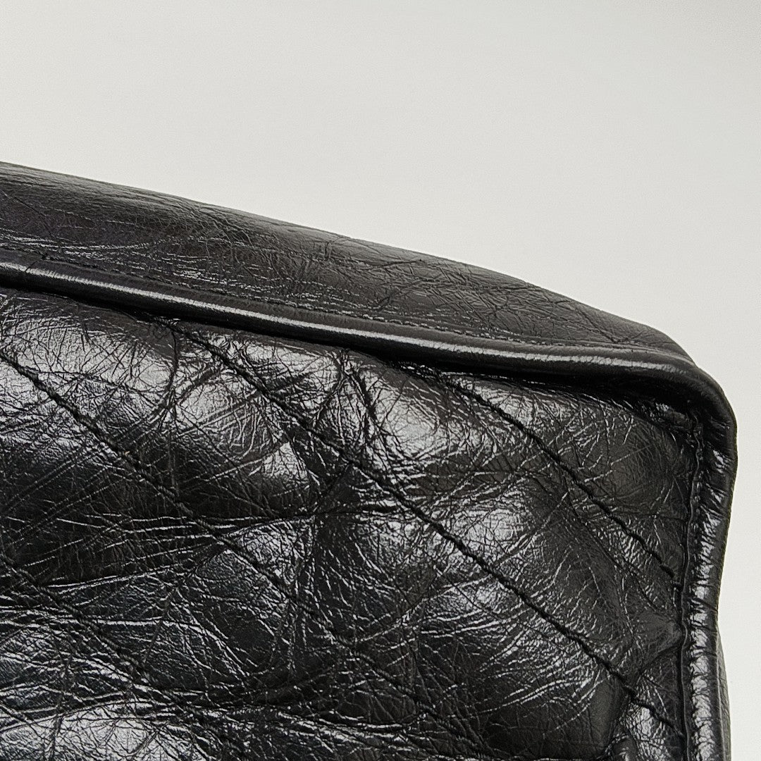 NIKI Medium Chevron Calfskin Black
