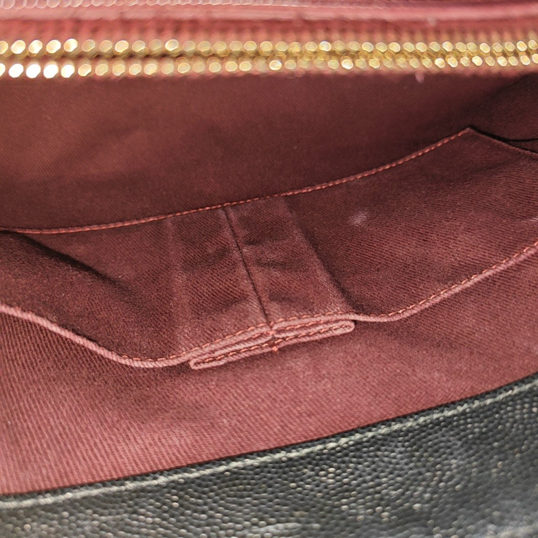 COCO HANDLE Large Quilted Grained Calfskin Black