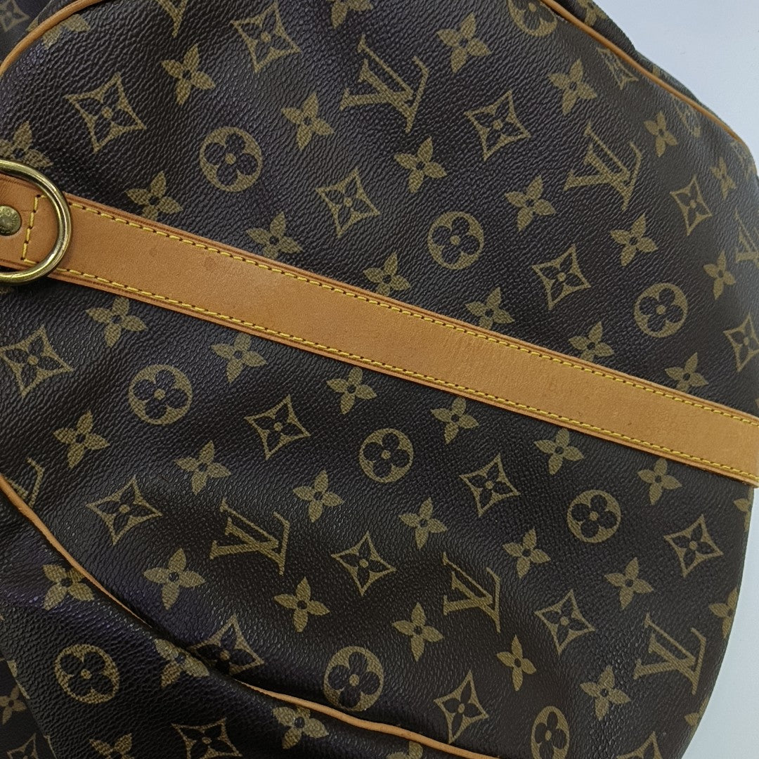 KEEPALL 60 Monogram Coated Canvas Brown
