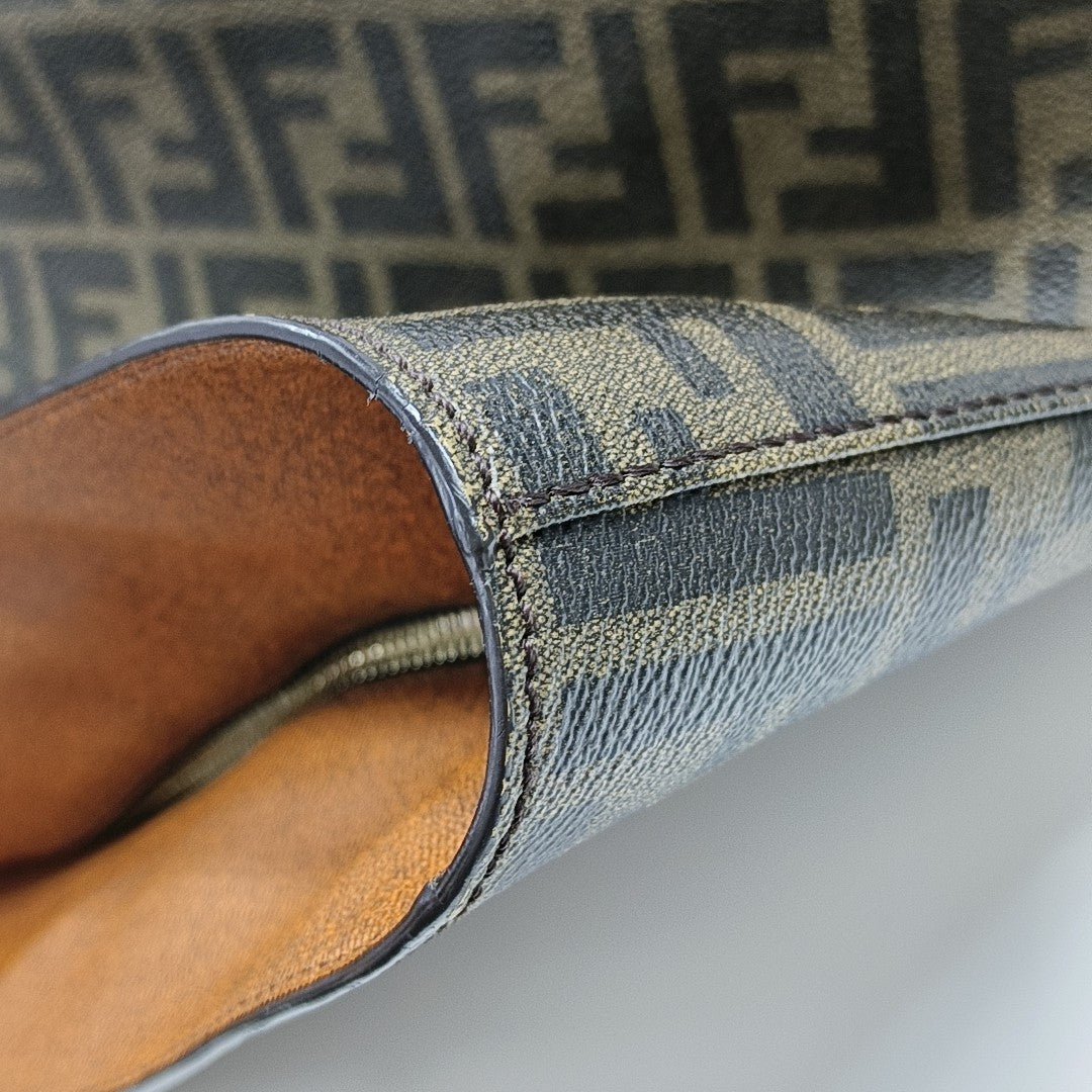Coated Canvas Tote Bag Brown