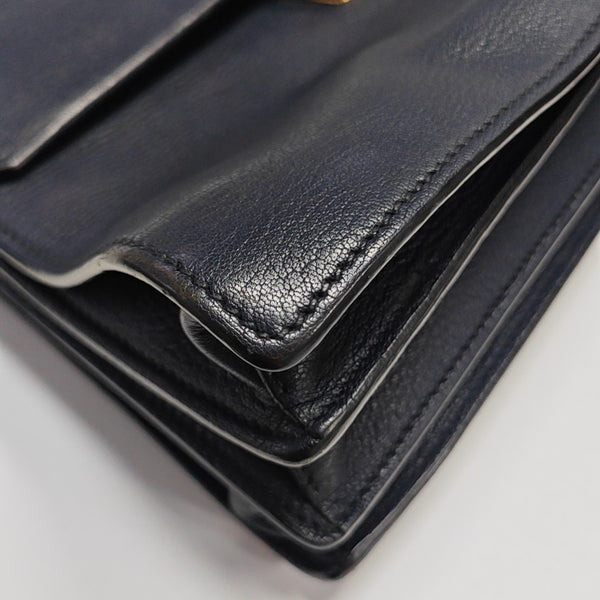 Calfskin Top Handle Bag Blue