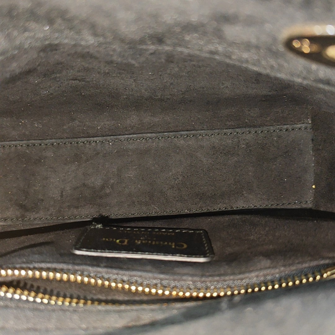 Lady Dior Mini Cannage Fabric Black