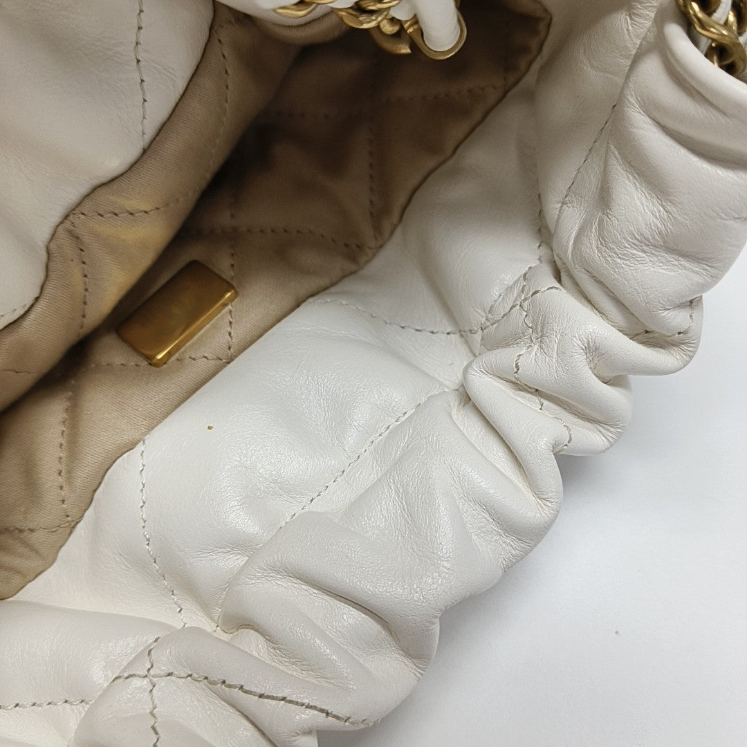 CHANEL 22 Mini Quilted Calfskin White