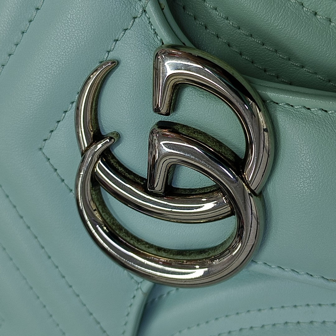 GG Marmont Medium Quilted Calfskin Green