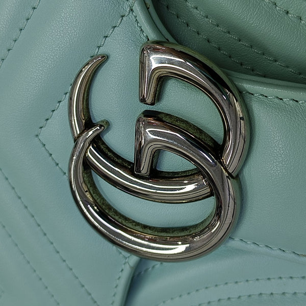 GG Marmont Medium Quilted Calfskin Green