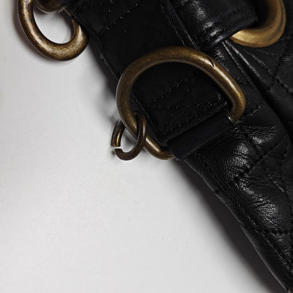 Cannage Lambskin Shoulder Bag Black