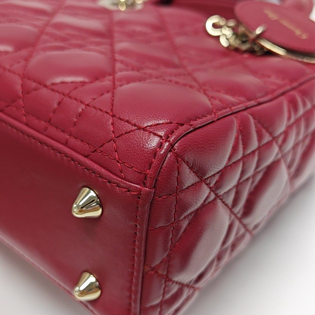 Lady Dior Small Cannage Lambskin Red