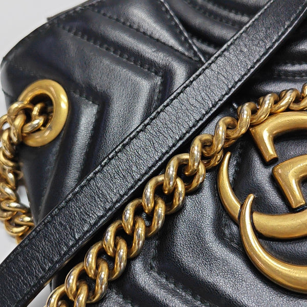 GG Marmont Small Quilted Calfskin Black