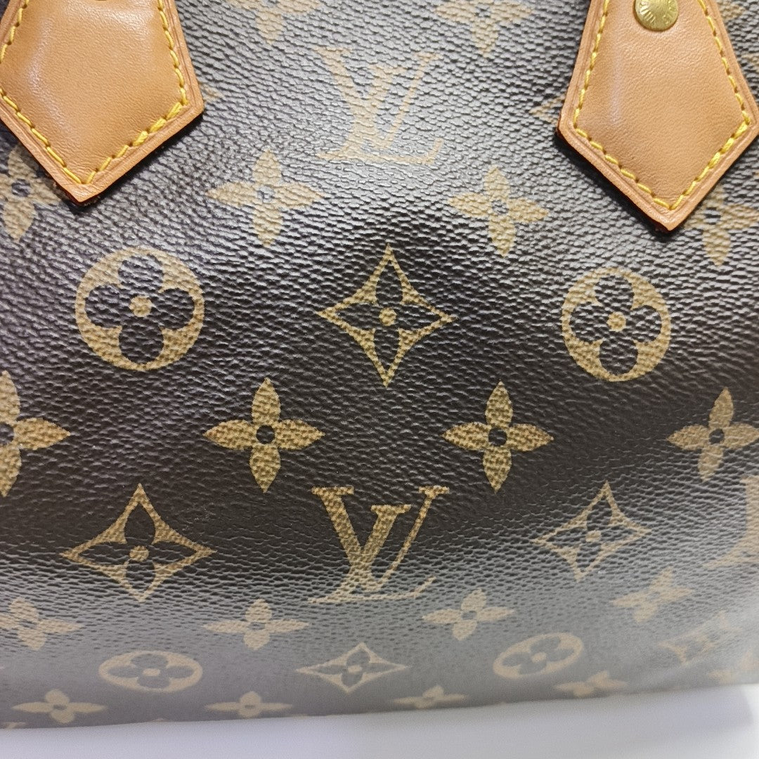 SPEEDY 25 Monogram Coated Canvas Brown