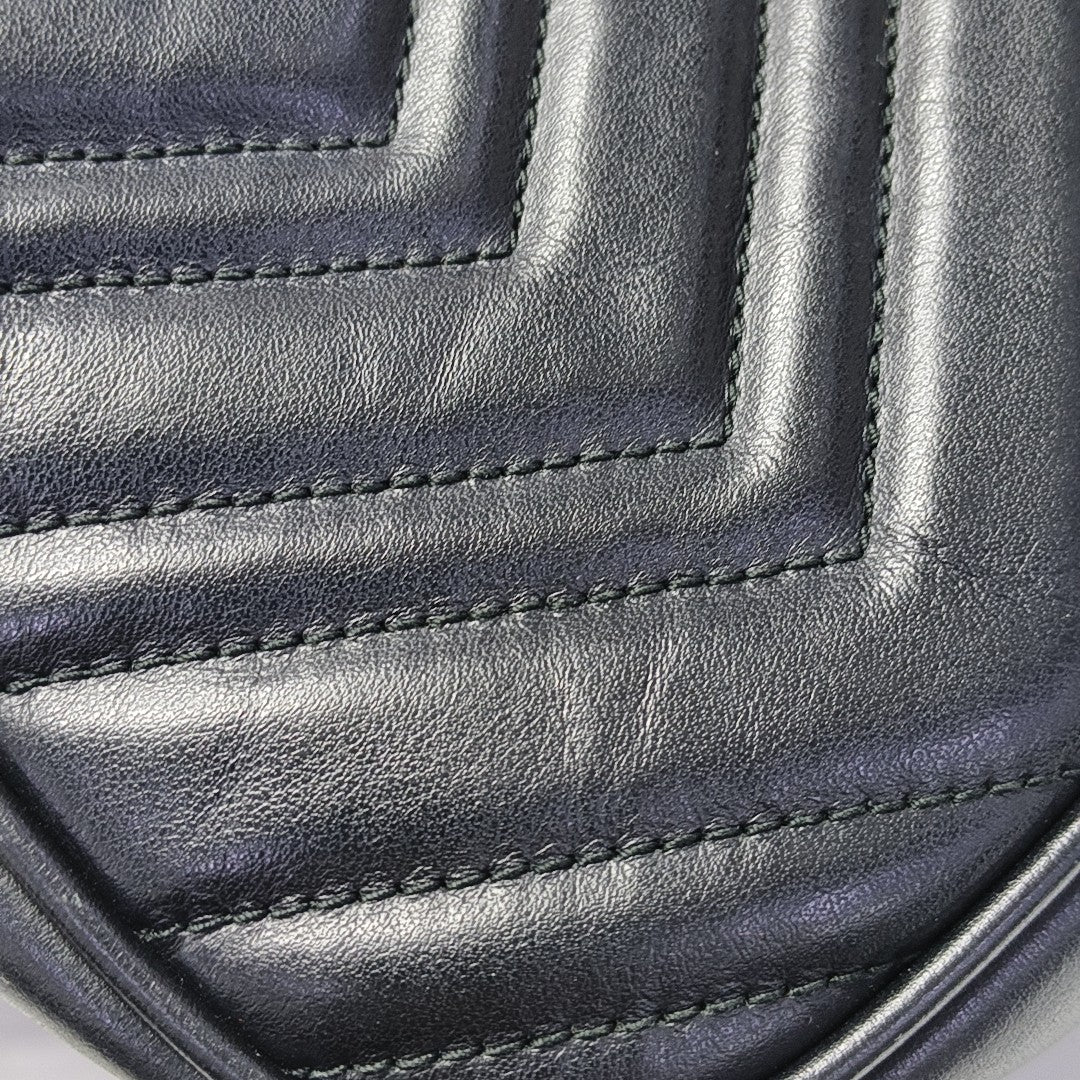 GG Marmont Small Quilted Calfskin Black