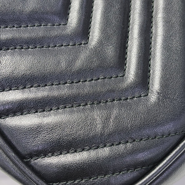 GG Marmont Small Quilted Calfskin Black