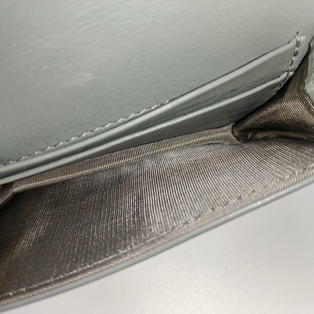 Saddle Mini Oblique Fabric Gray Wallet