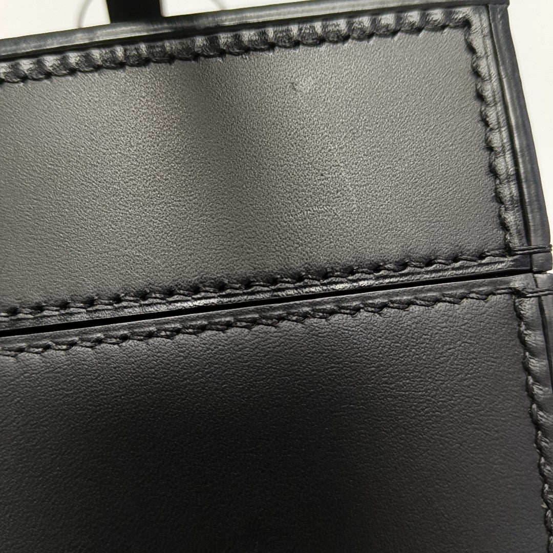 Calfskin Top Handle Bag Black