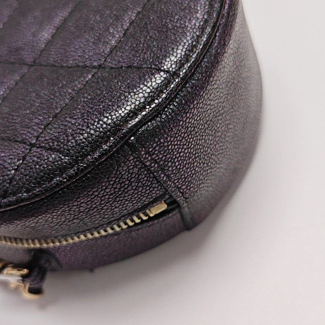 ROUND Quilted Calfskin Metallic