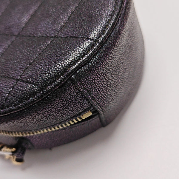 ROUND Quilted Calfskin Metallic