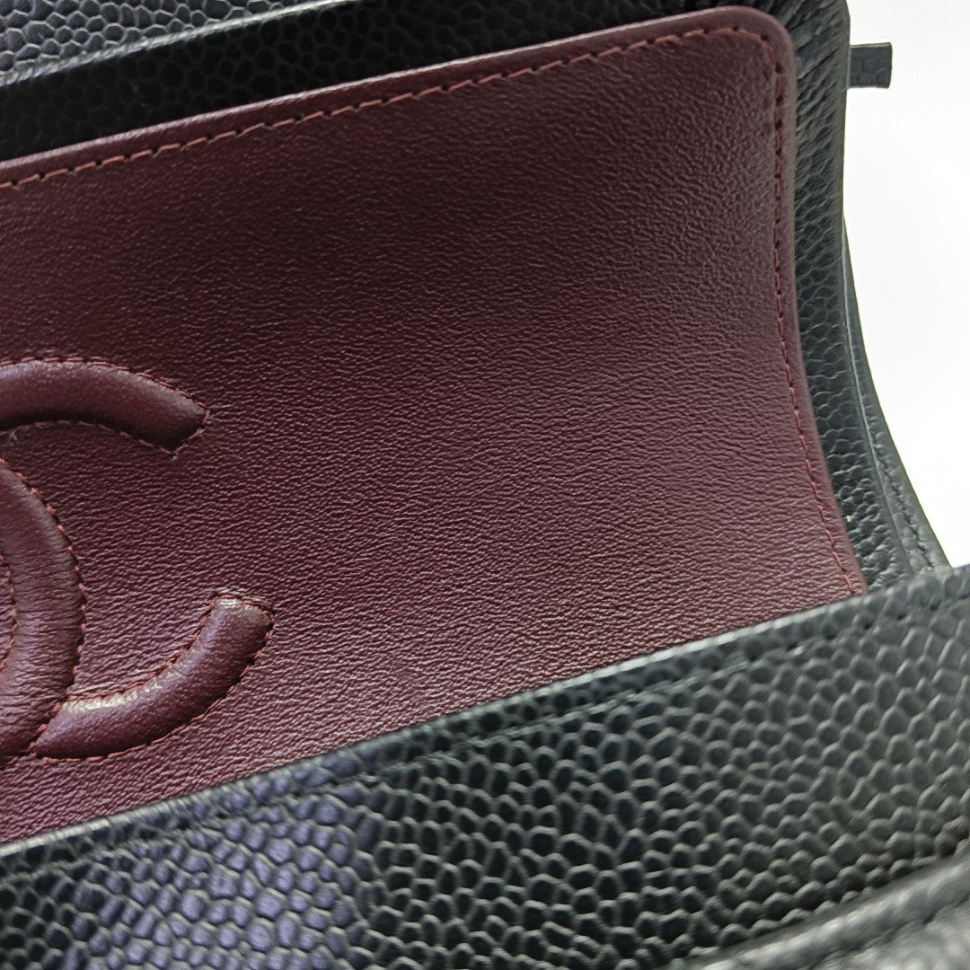 CLASSIC FLAP Small Quilted Grained Calfskin Black