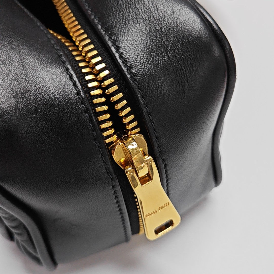 Arcadie Matelassé Large Quilted Lambskin Black