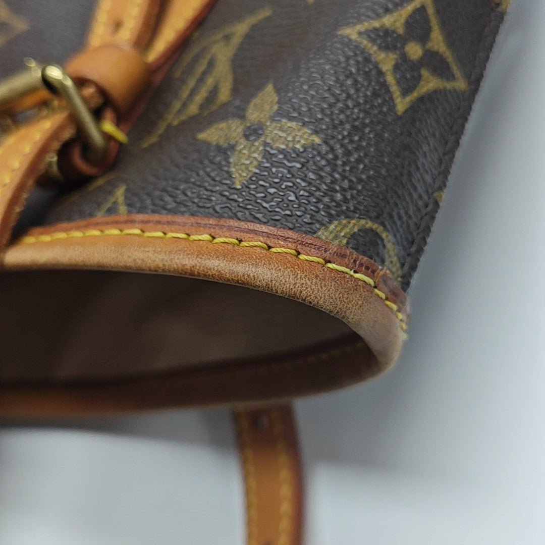 BUCKET PM Monogram Coated Canvas Brown