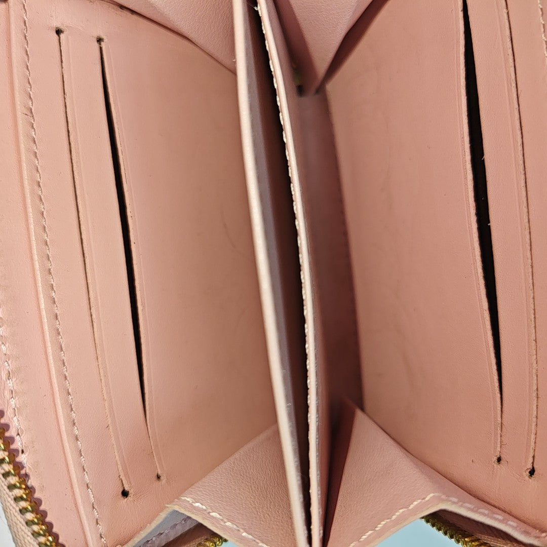 ZIPPY Monogram Patent Leather Pink Wallet