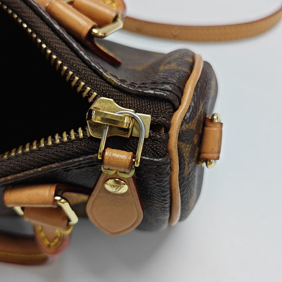 SPEEDY Nano Monogram Coated Canvas Brown