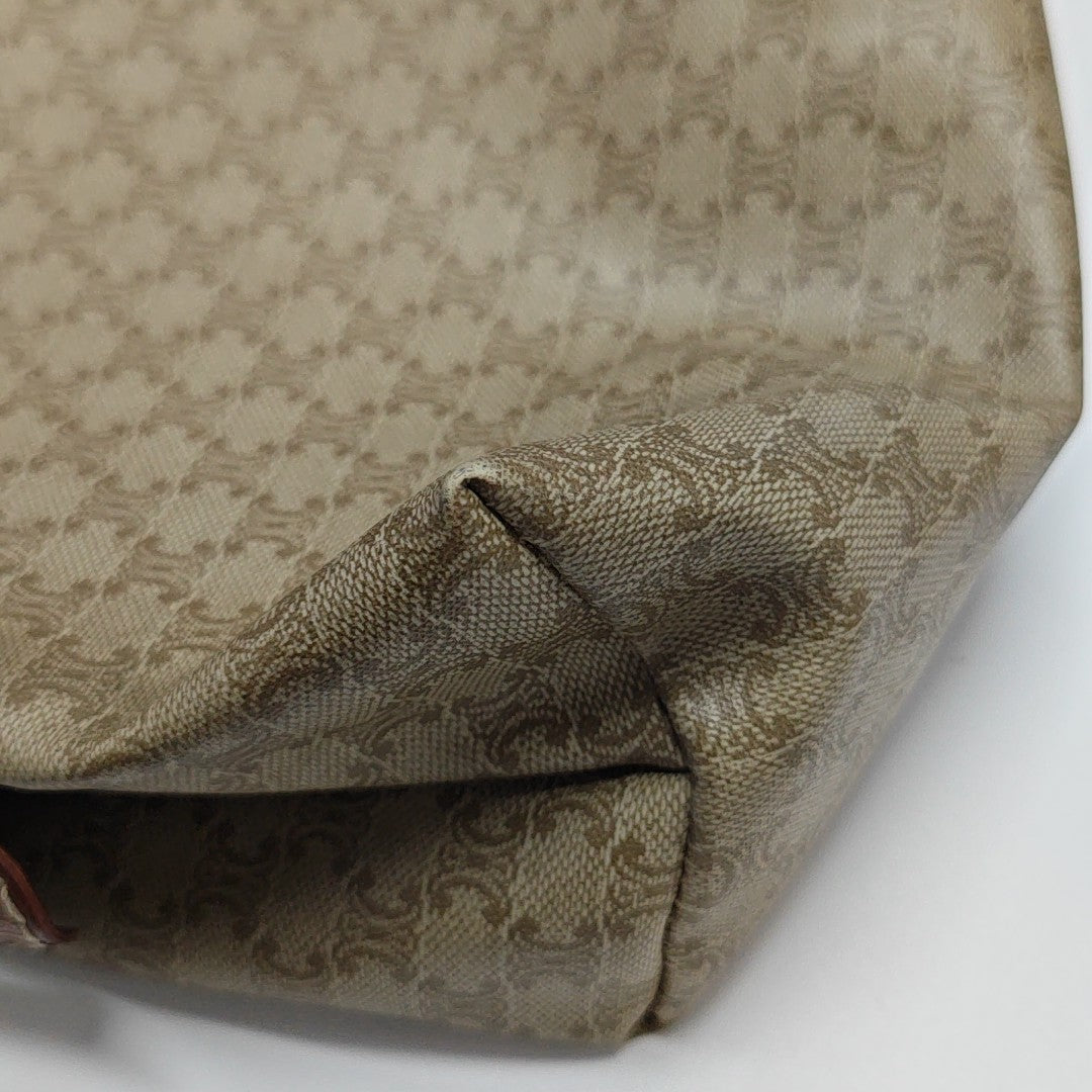Coated Canvas Clutch Beige