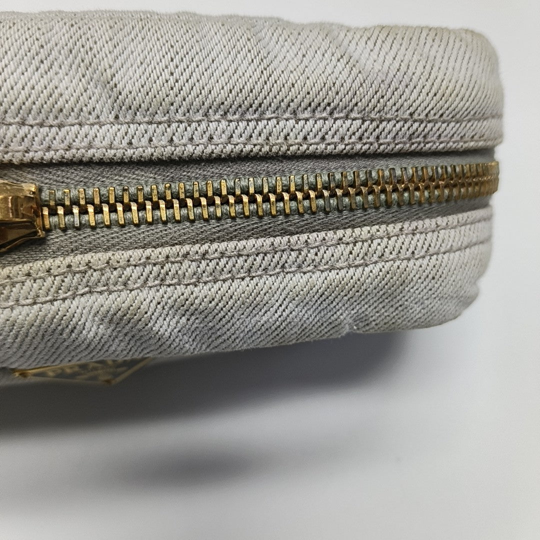 Denim Clutch White