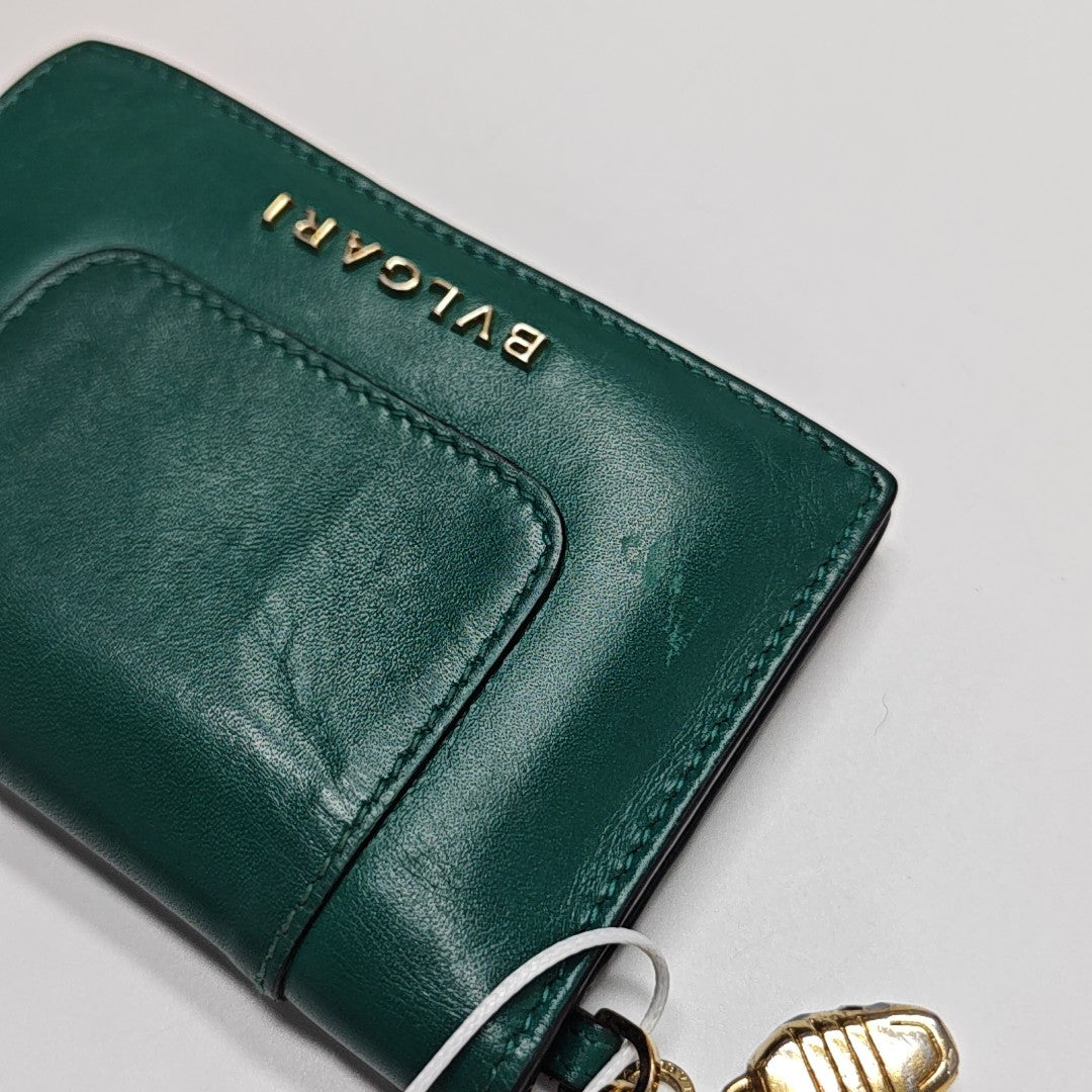 SERPENTI FOREVER Calfskin Green Card Holder