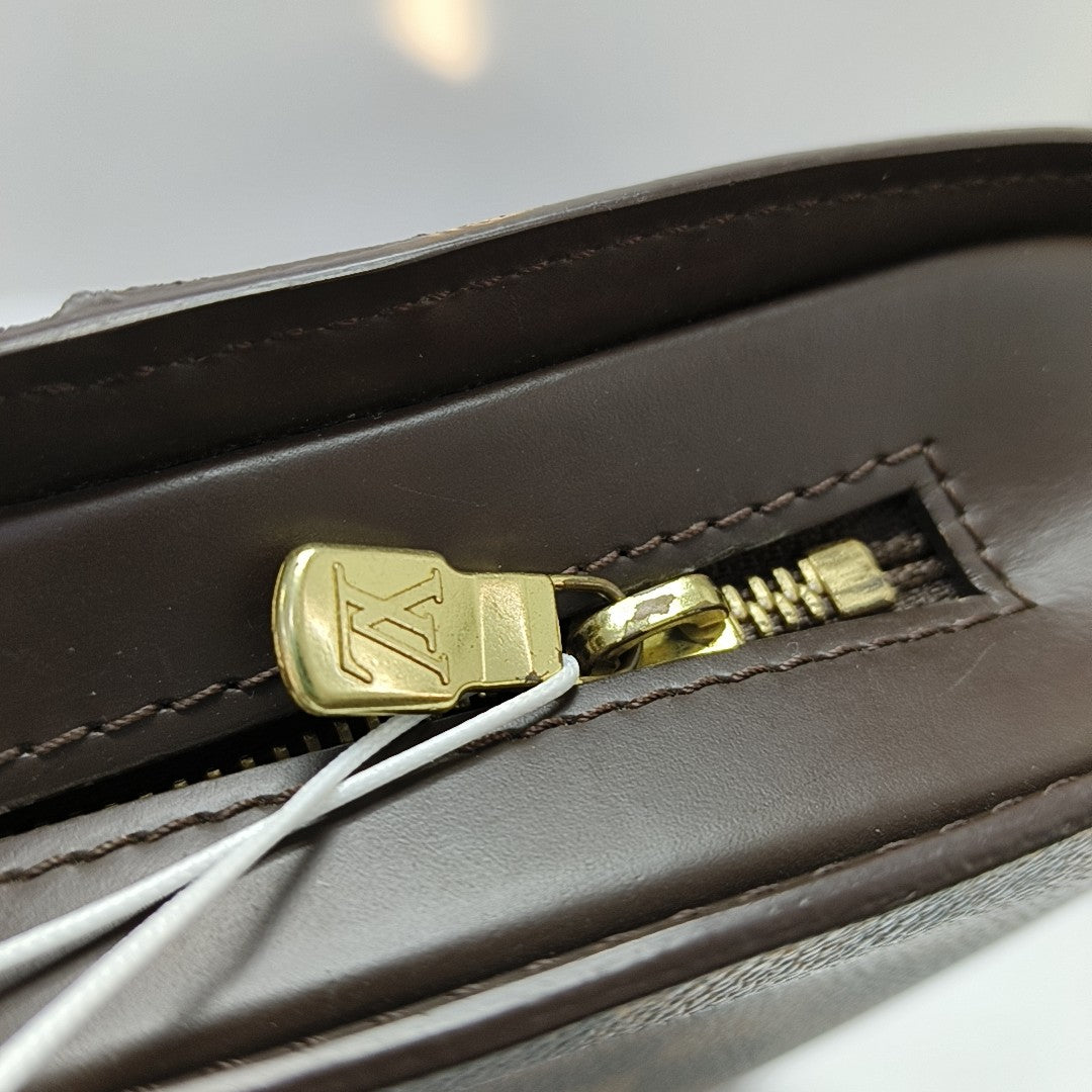 SAINT LOUIS Damier Ebene Coated Canvas Brown