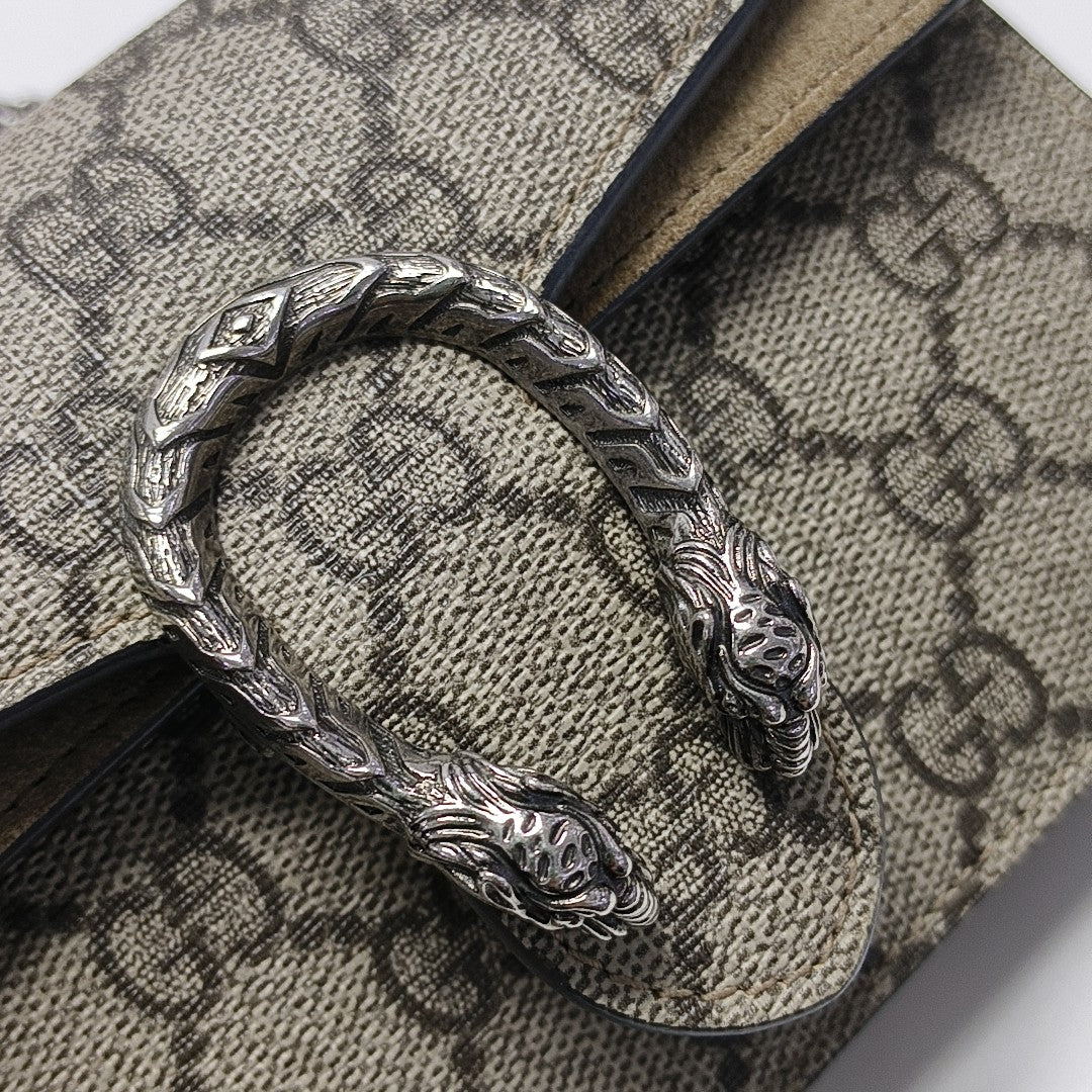 Dionysus Super Mini Monogram Coated Canvas Beige