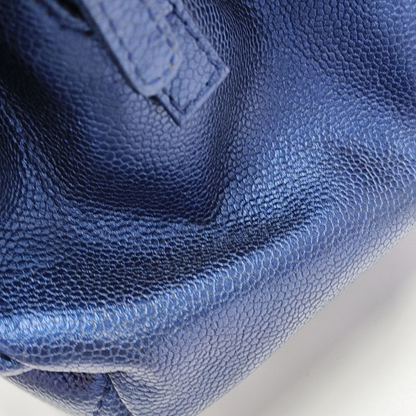 CC TIMELESS SOFT Small Quilted Grained Calfskin Blue