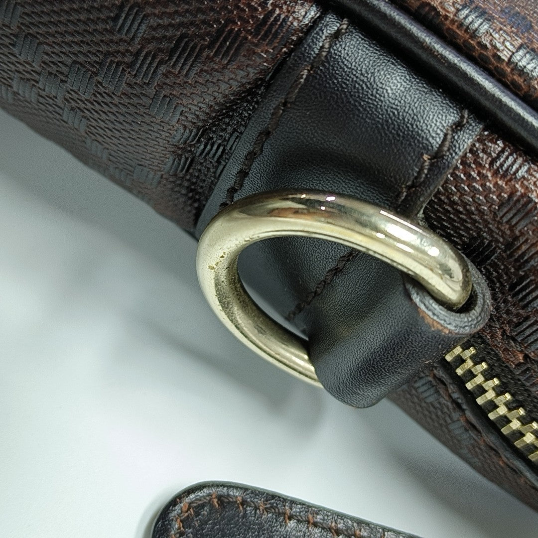 Calfskin Top Handle Bag Brown