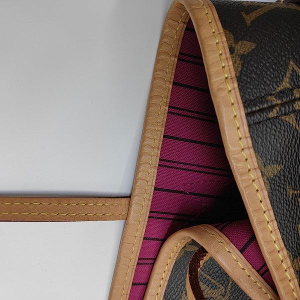 NEVERFULL MM Monogram Coated Canvas Brown