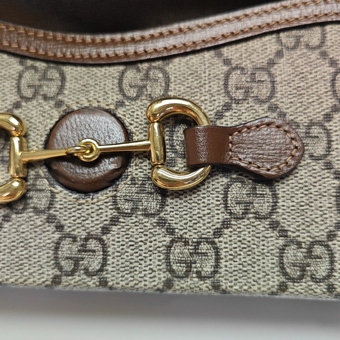 Horsebit 1955 Mini Monogram Coated Canvas Beige