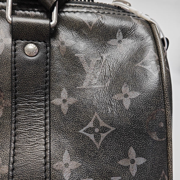 KEEPALL Monogram Calfskin Black