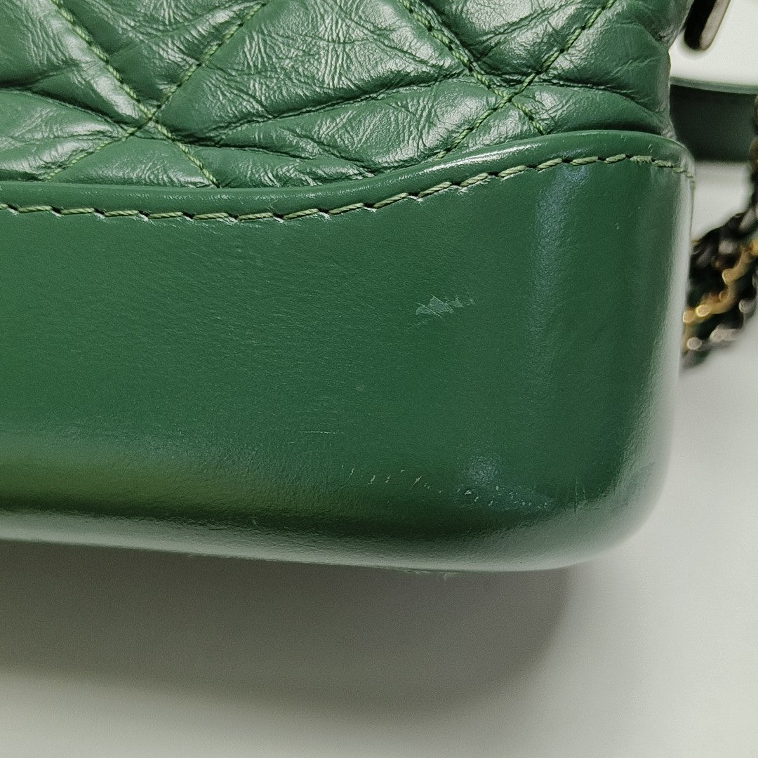 GABRIELLE Small Quilted Calfskin Green