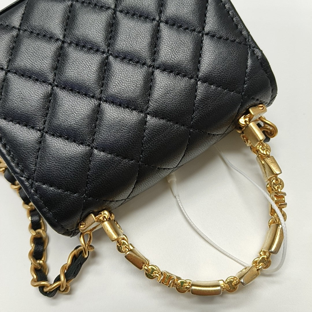 KELLY Mini Quilted Lambskin Black