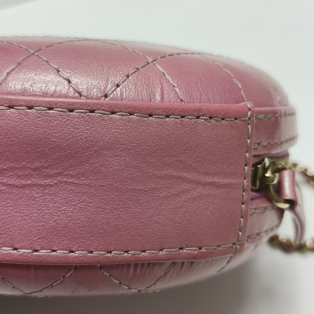 ROUND Quilted Lambskin Pink