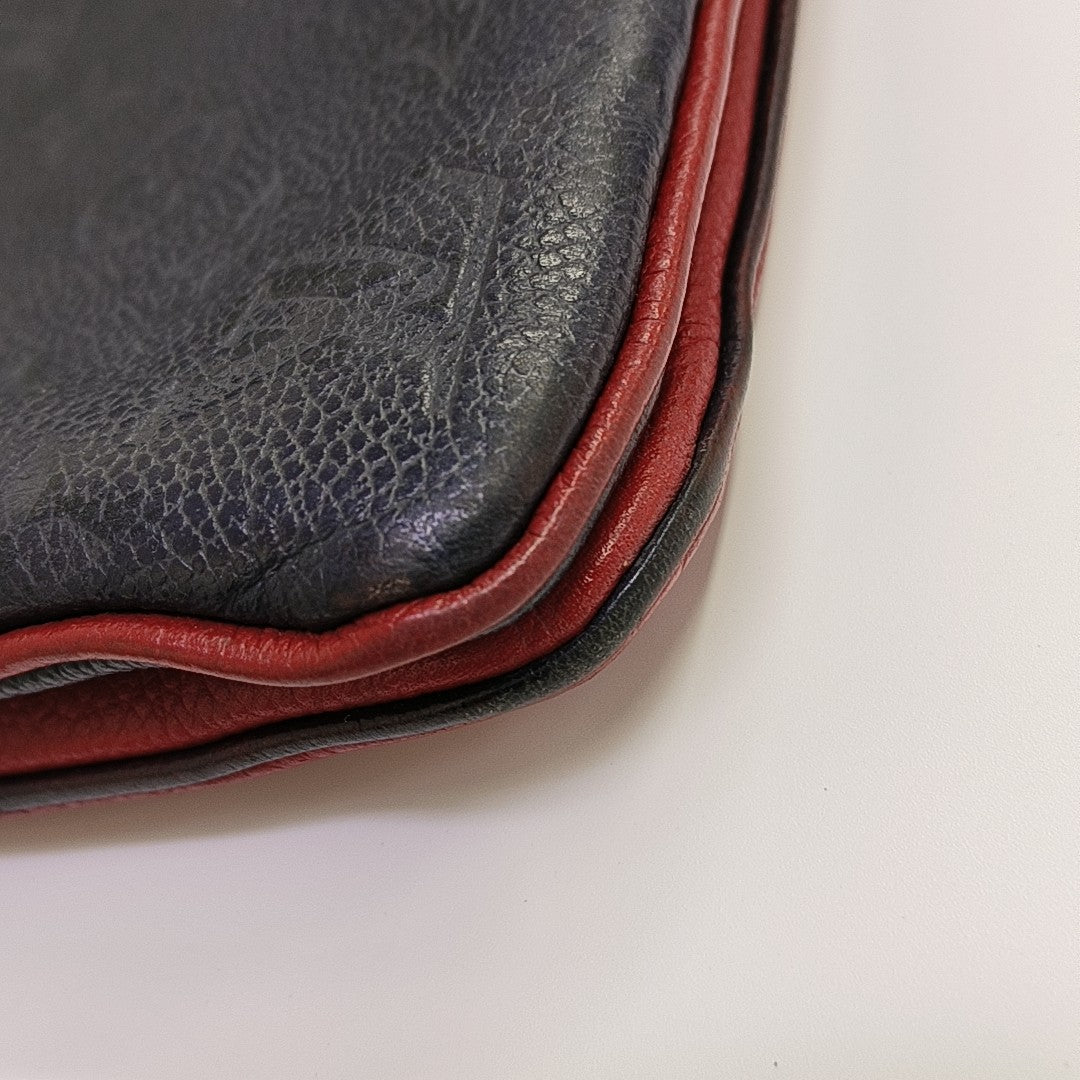 DOUBLE ZIP Monogram Calfskin Blue