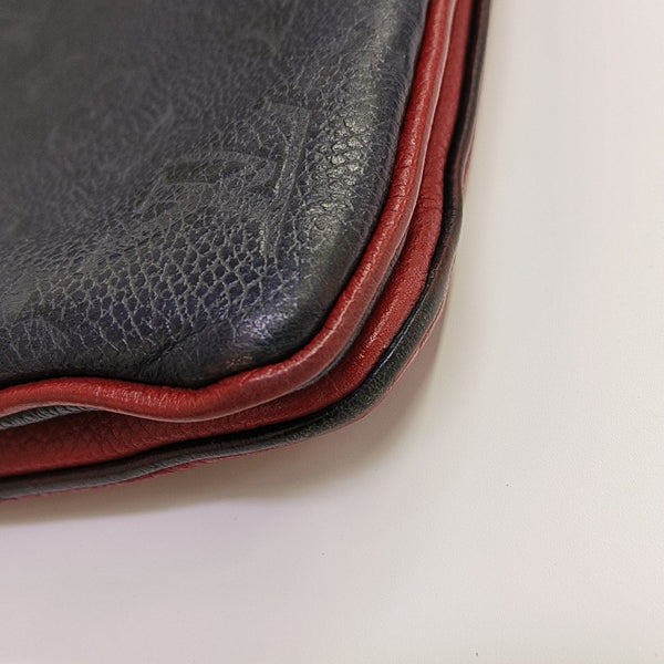 DOUBLE ZIP Monogram Calfskin Blue