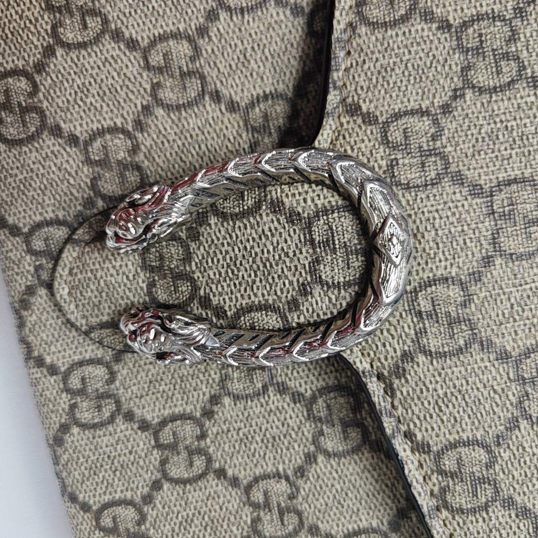 Dionysus Mini Monogram Coated Canvas Beige