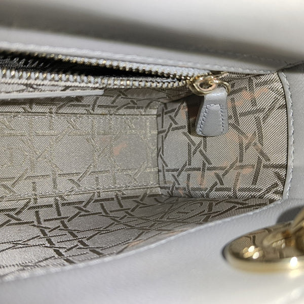 Lady Dior Mini Cannage Lambskin Gray