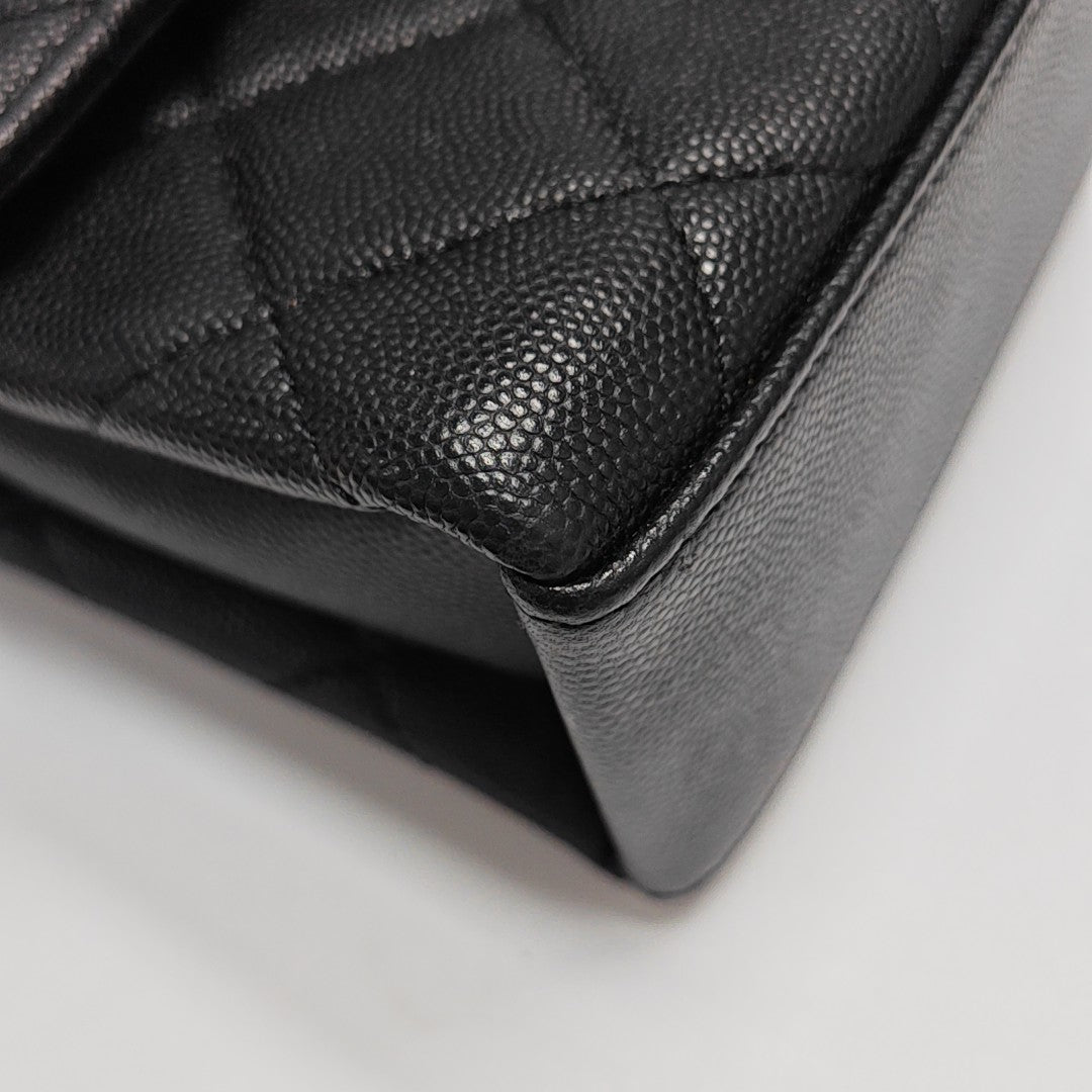Carry Me Small Quilted Grained Calfskin Black