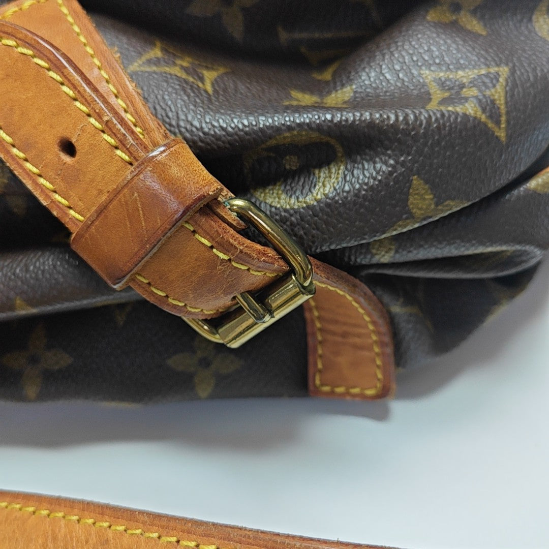 SAUMUR 35 Monogram Coated Canvas Brown