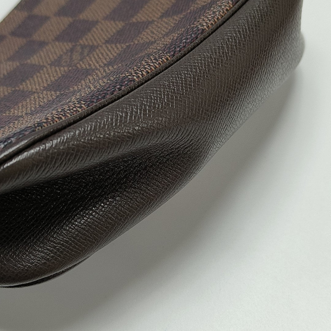 TROUSSE MAKE UP Damier Ebene Coated Canvas Brown