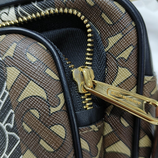 Coated Canvas Crossbody Bag Brown