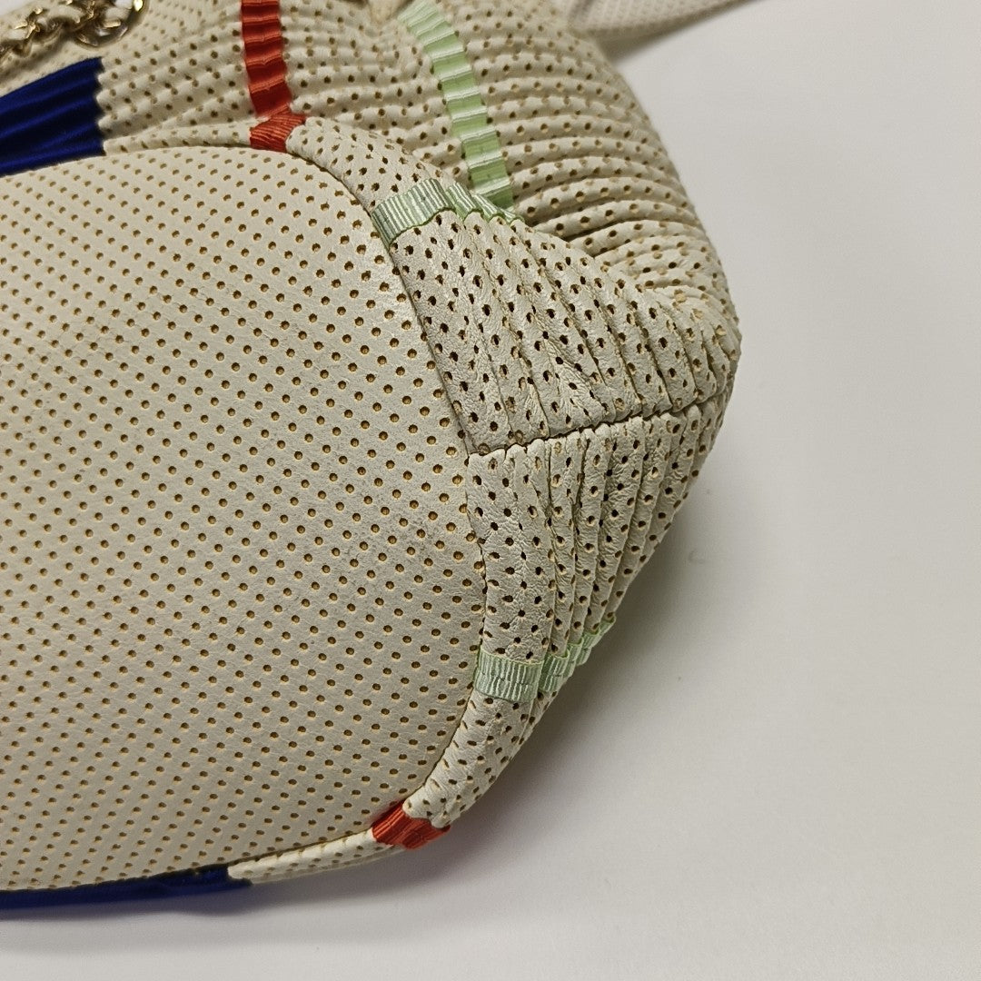 Quilted Lambskin Bucket Bag Beige