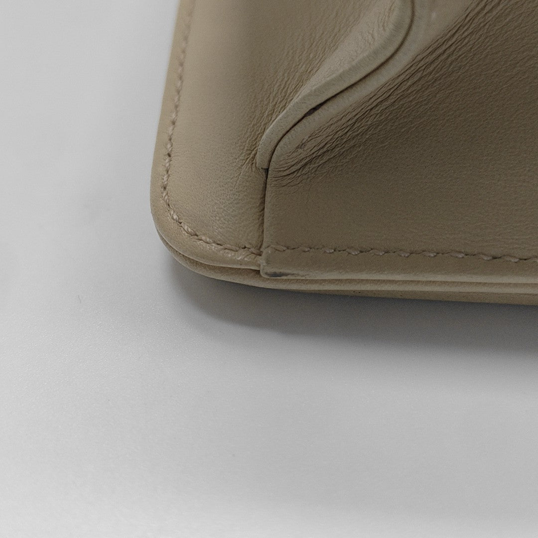 Calfskin Top Handle Bag Beige